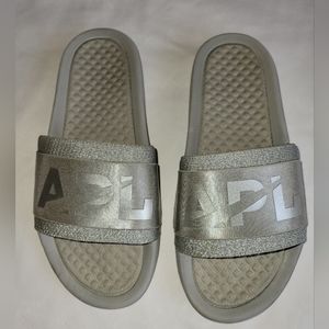 APL Big Logo TechLoom Satin Slide - Silver , Sz 7